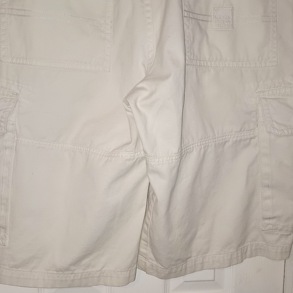 Vintage 90s Girbaud 40 Relaxed Fit Biker Cargo Shorts White - Picture 2 of 4